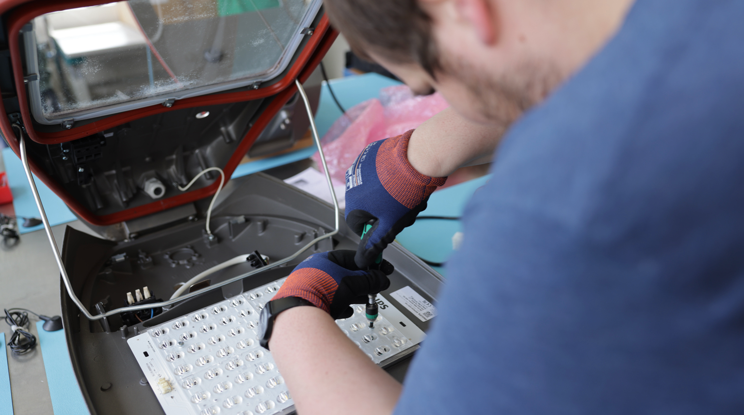 Luminaires being upgraded